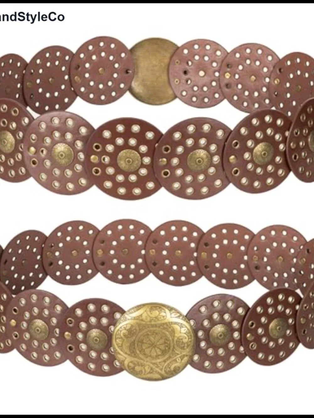 Wide Western PU Leather Disc Belt Cowgirl Concho for Jeans